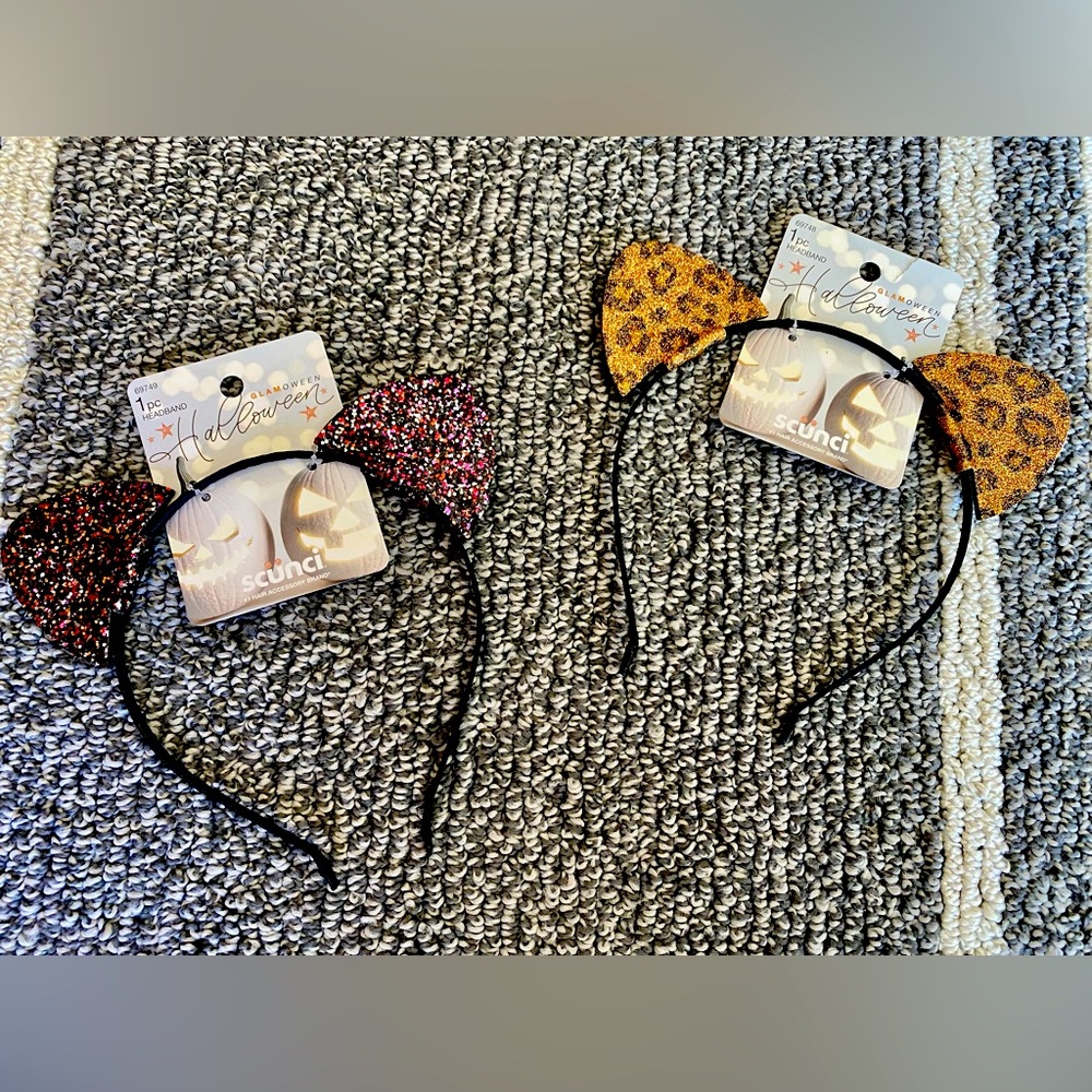 Scunci Glitter Cat Ears Headband Halloween